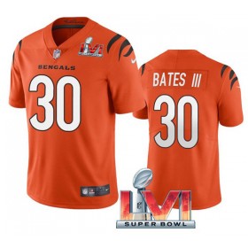 Camiseta Hombre NFL Cincinnati Bengals Jessie Bates III 30 Orange 2022 Super Bowl LVI Vapor Limited
